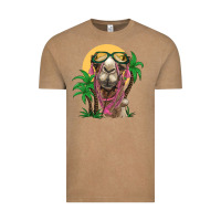 Vintage Coffee camel with oasis Vintage Tee - BarkalooDesign