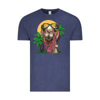 Vintage Denim camel with oasis Vintage Tee - BarkalooDesign