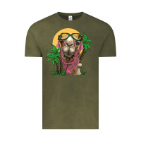 Vintage Olive camel with oasis Vintage Tee - BarkalooDesign