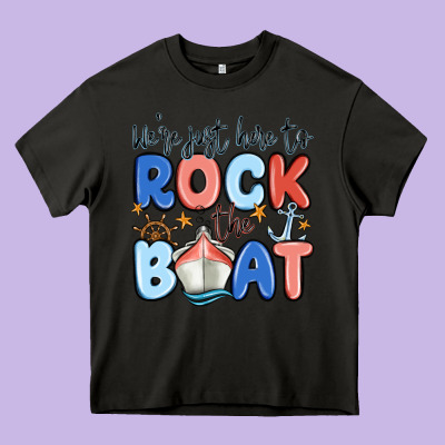 Were Just Here To Rock The Boat Heavy Core Tee Designed By Maliassmallbusiness