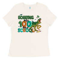 Bone roaring into 100 day of school Ladies Tee - MaliasSmallBusiness