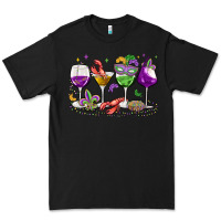 Black mardi gras wine glasses Premium Tee - MaliasSmallBusiness