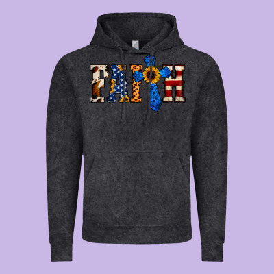 Faith  Th Of July Cross Vintage Hoodie Designed By Jasminsmagicworld