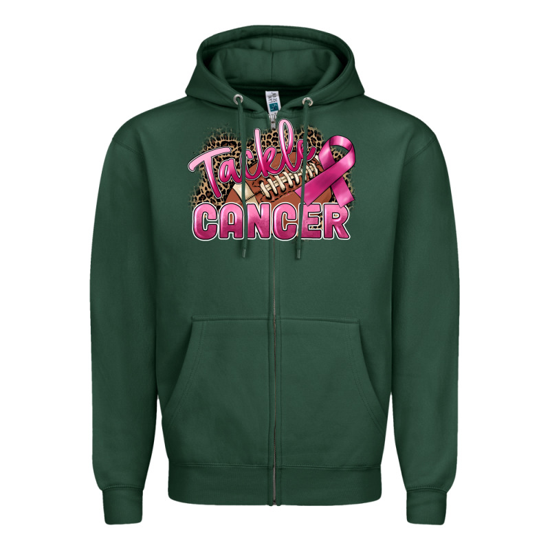 Tackle Cancer Football Zipper Hoodie by FaDigitalArtStudio | Teevron