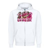 White Tackle cancer Football Zipper Hoodie - FaDigitalArtStudio
