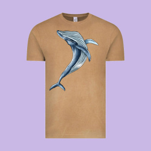 Humpback Whale Jumping Vintage Tee Designed By Barkaloodesign