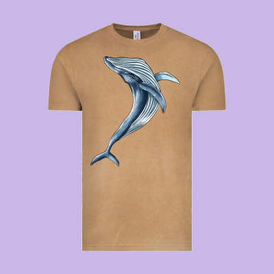 Humpback Whale Jumping Vintage Tee Designed By Barkaloodesign