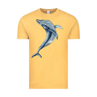 Vintage Mustard humpback whale jumping Vintage Tee - BarkalooDesign