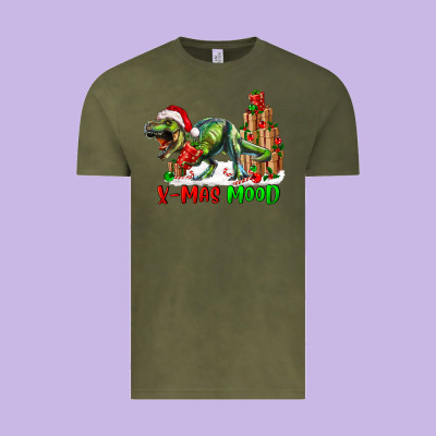 T- Rex X-mas Mood Vintage Tee Designed By Ranaportraitstore