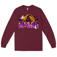 Burgundy Halloween Mama Long Sleeve Tee - texasbilliewilder