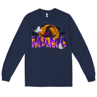 Navy Halloween Mama Long Sleeve Tee - texasbilliewilder