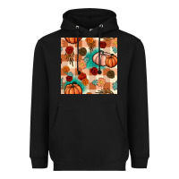 Black floral pumpkins seamless pattern Heavyweight Hoodie - BundleAndBundleShop