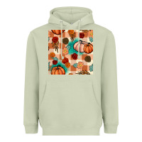 Matcha floral pumpkins seamless pattern Heavyweight Hoodie - BundleAndBundleShop