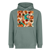 Sage floral pumpkins seamless pattern Heavyweight Hoodie - BundleAndBundleShop