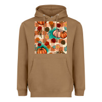 Toasted Coconut floral pumpkins seamless pattern Heavyweight Hoodie - BundleAndBundleShop