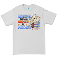 Dove Grey reading because murder is wrong Premium Tee - MaliasSmallBusiness