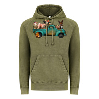 Vintage Olive farm animals truck Vintage Hoodie - Jasminsmagicworld