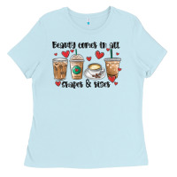 Baby Blue beauty comes in all shapes and sizes coffee Ladies Tee - MaliasSmallBusiness