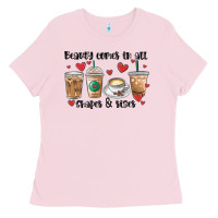 Bubblegum Pink beauty comes in all shapes and sizes coffee Ladies Tee - MaliasSmallBusiness
