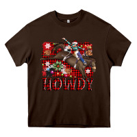 Chocolate Brown rodeo christmas howdy Heavy Core Tee - AdoDesignShop