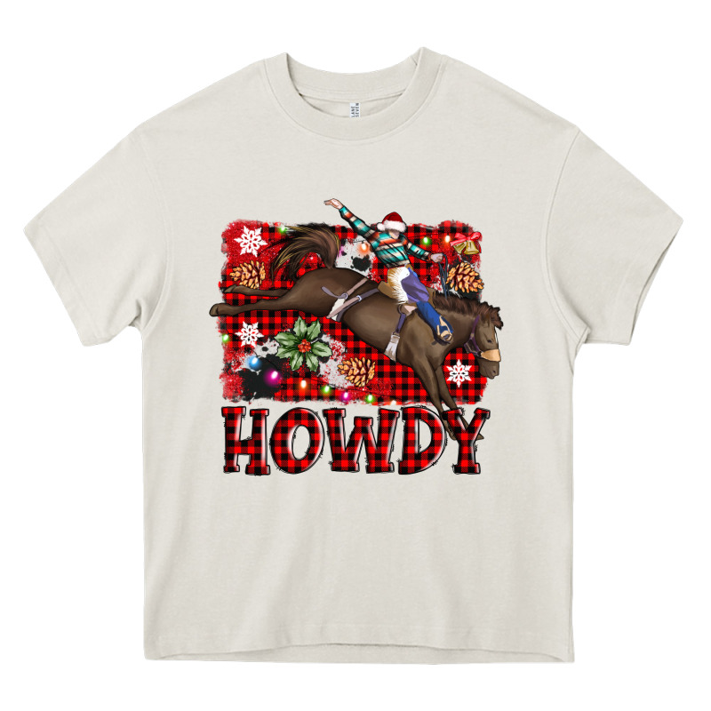 Rodeo Christmas Howdy Heavy Core Tee by AdoDesignShop | Teevron