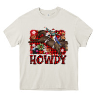 Cream rodeo christmas howdy Heavy Core Tee - AdoDesignShop
