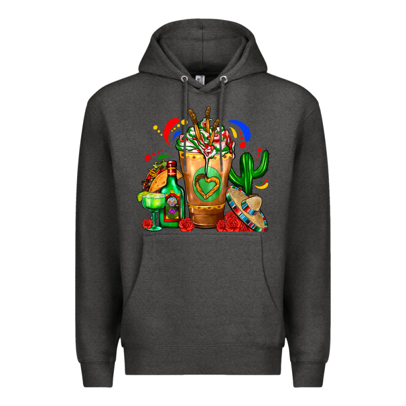 Mexican Cold Drink With Cactus Sombrero And Tequil Premium Hoodie by FaDigitalArtStudio | Teevron