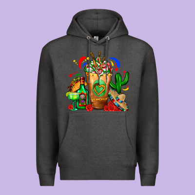 Mexican Cold Drink With Cactus Sombrero And Tequil Premium Hoodie Designed By Fadigitalartstudio