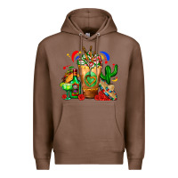 Chestnut Mexican Cold Drink With Cactus Sombrero And Tequil Premium Hoodie - FaDigitalArtStudio