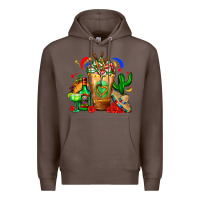 Coffee Mexican Cold Drink With Cactus Sombrero And Tequil Premium Hoodie - FaDigitalArtStudio