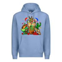 Colony Blue Mexican Cold Drink With Cactus Sombrero And Tequil Premium Hoodie - FaDigitalArtStudio