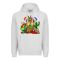 Dove Grey Mexican Cold Drink With Cactus Sombrero And Tequil Premium Hoodie - FaDigitalArtStudio