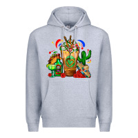 Heather Grey Mexican Cold Drink With Cactus Sombrero And Tequil Premium Hoodie - FaDigitalArtStudio