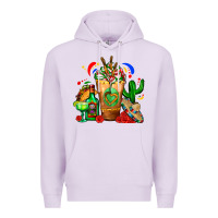 Lilac Mexican Cold Drink With Cactus Sombrero And Tequil Premium Hoodie - FaDigitalArtStudio