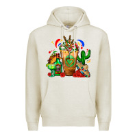 Oatmeal Heather Mexican Cold Drink With Cactus Sombrero And Tequil Premium Hoodie - FaDigitalArtStudio