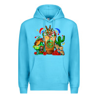 Ocean Blue Mexican Cold Drink With Cactus Sombrero And Tequil Premium Hoodie - FaDigitalArtStudio