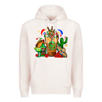 Pale Pink Mexican Cold Drink With Cactus Sombrero And Tequil Premium Hoodie - FaDigitalArtStudio