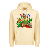 Pina Colada Mexican Cold Drink With Cactus Sombrero And Tequil Premium Hoodie - FaDigitalArtStudio