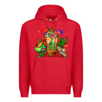 Red Mexican Cold Drink With Cactus Sombrero And Tequil Premium Hoodie - FaDigitalArtStudio