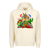 Sandshell Mexican Cold Drink With Cactus Sombrero And Tequil Premium Hoodie - FaDigitalArtStudio
