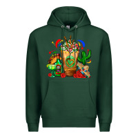 Sports Green Mexican Cold Drink With Cactus Sombrero And Tequil Premium Hoodie - FaDigitalArtStudio