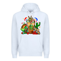 White Mexican Cold Drink With Cactus Sombrero And Tequil Premium Hoodie - FaDigitalArtStudio