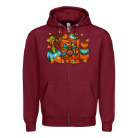 Burgundy Thanksgiving Coffee Mug Zipper Hoodie - FaDigitalArtStudio