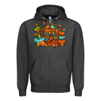 Charcoal Heather Thanksgiving Coffee Mug Zipper Hoodie - FaDigitalArtStudio
