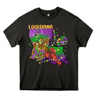 Asphalt mardi gras louisiana map Heavy Core Tee - MaliasSmallBusiness