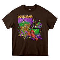 Mardi Gras Louisiana Map Heavy Core Tee | Teevron