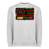 Heather Grey juneteenth american flag Heavyweight Sweatshirt - CowGirlArtShop