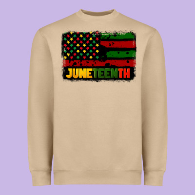Juneteenth American Flag Heavyweight Sweatshirt Designed By Cowgirlartshop