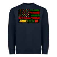Navy juneteenth american flag Heavyweight Sweatshirt - CowGirlArtShop