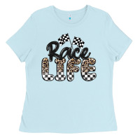 Baby Blue race life Ladies Tee - MaliasSmallBusiness
